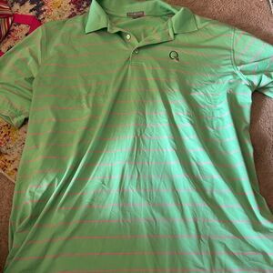 Peter Millar mens green striped polo xxl